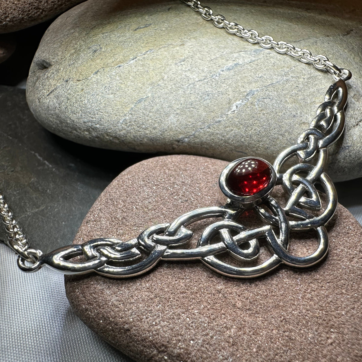 Helen Celtic Knot Necklace in Sterling Silver — view 4