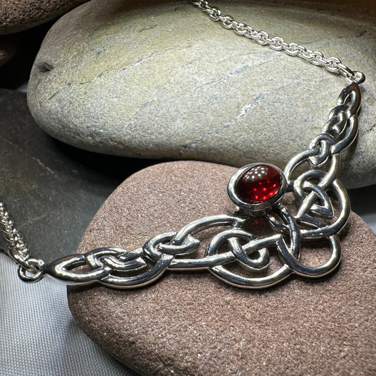 Helen Celtic Knot Necklace in Sterling Silver — view 4