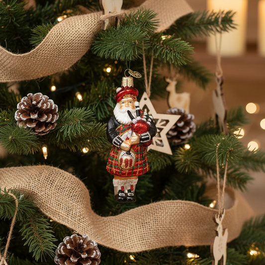 Large Scottish Highland Santa Ornament - Handmade