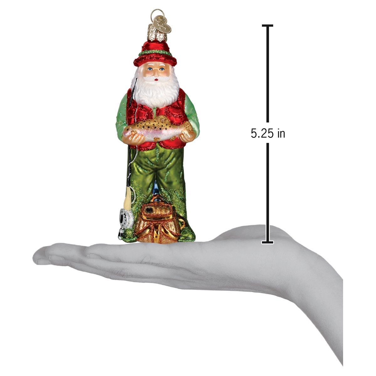Fly Fishing Santa Ornament — view 4