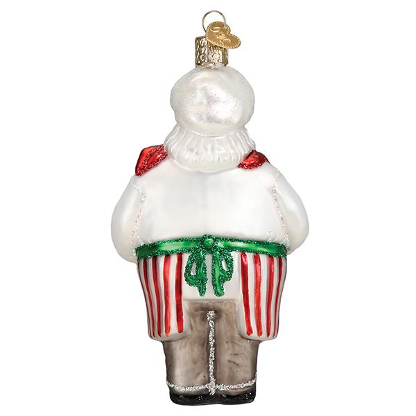 Chef Santa Ornament - Handblown Glass