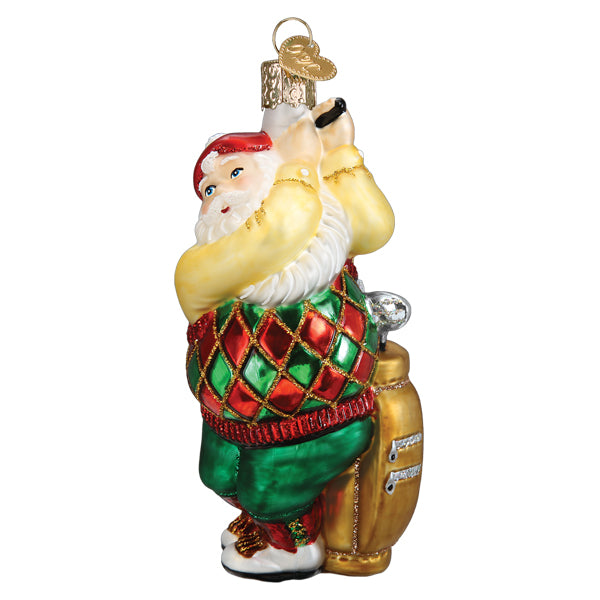 Golfing Santa Ornament — view 3