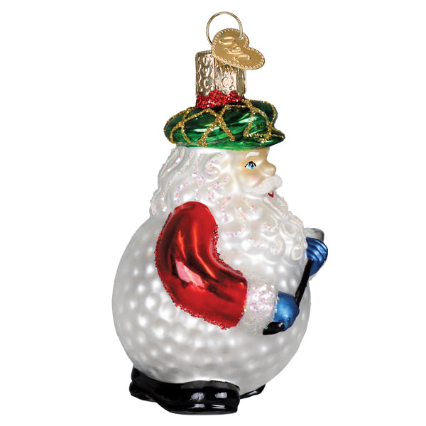 Ho Ho Hole-In-One Golf Ornament - Handblown Glass
