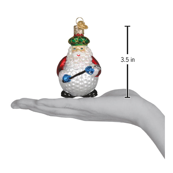 Ho Ho Hole-In-One Golf Ornament - Handblown Glass