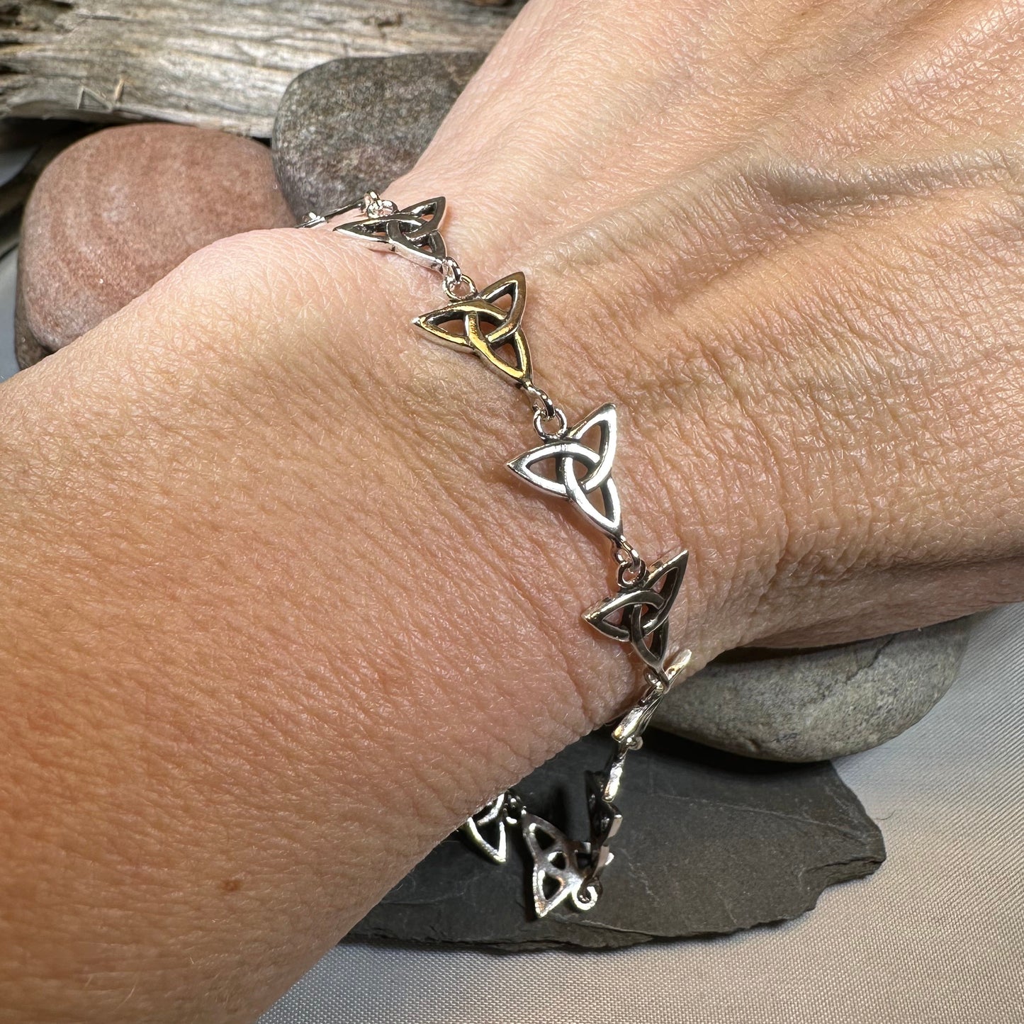 Irena Celtic Trinity Knot Bracelet in Sterling Silver