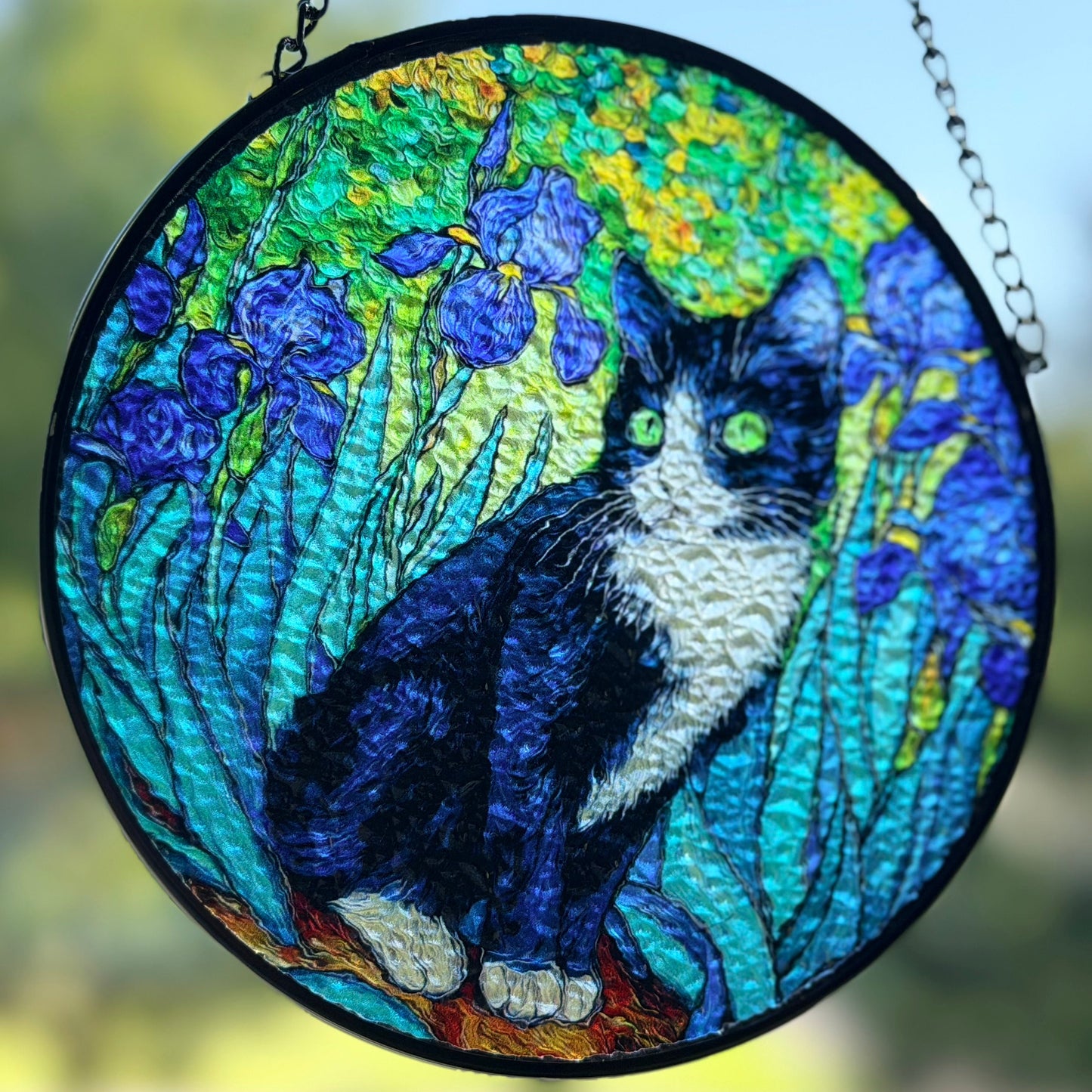 Van Gogh Iris Cat Suncatcher