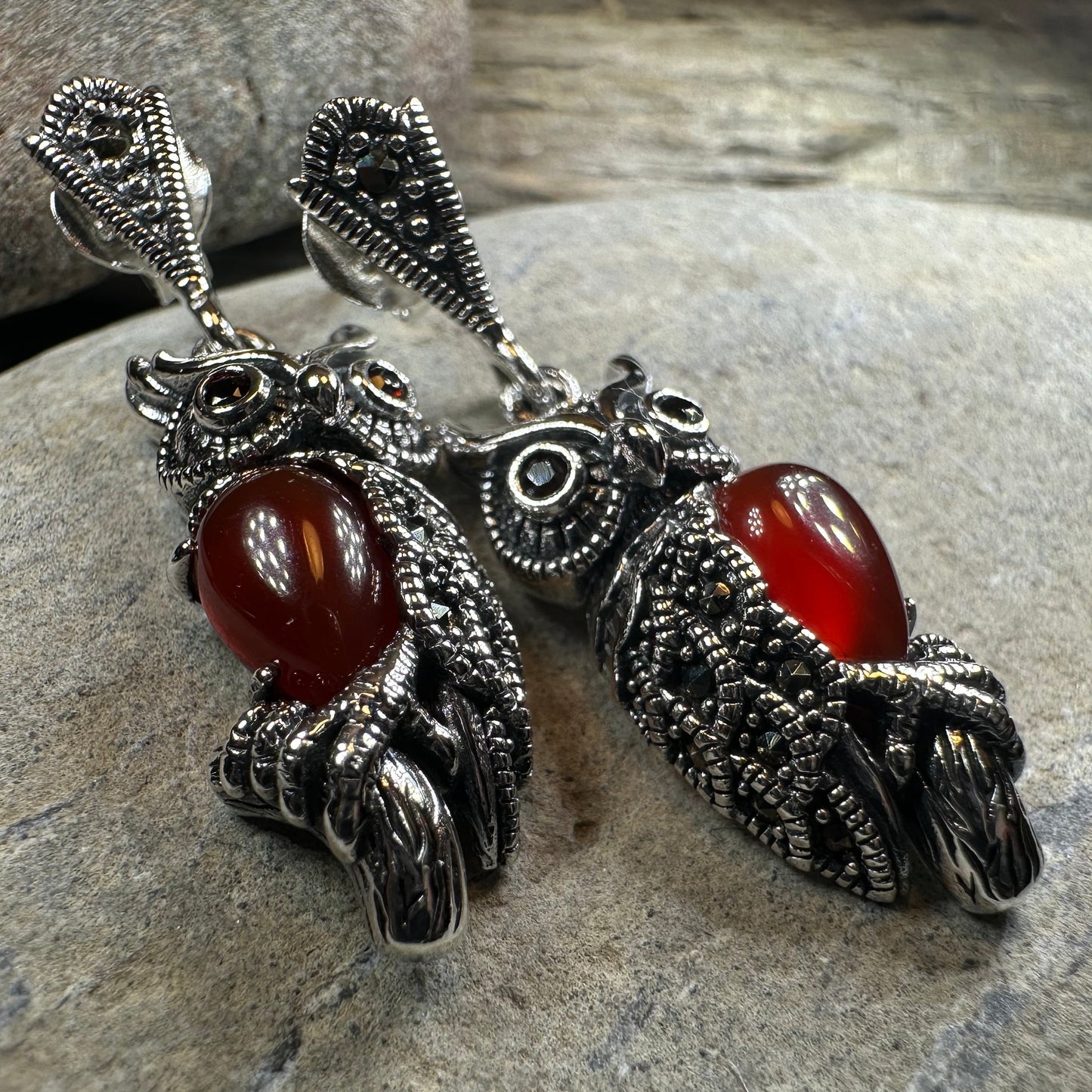 Marcasite Owl Earrings — view 11