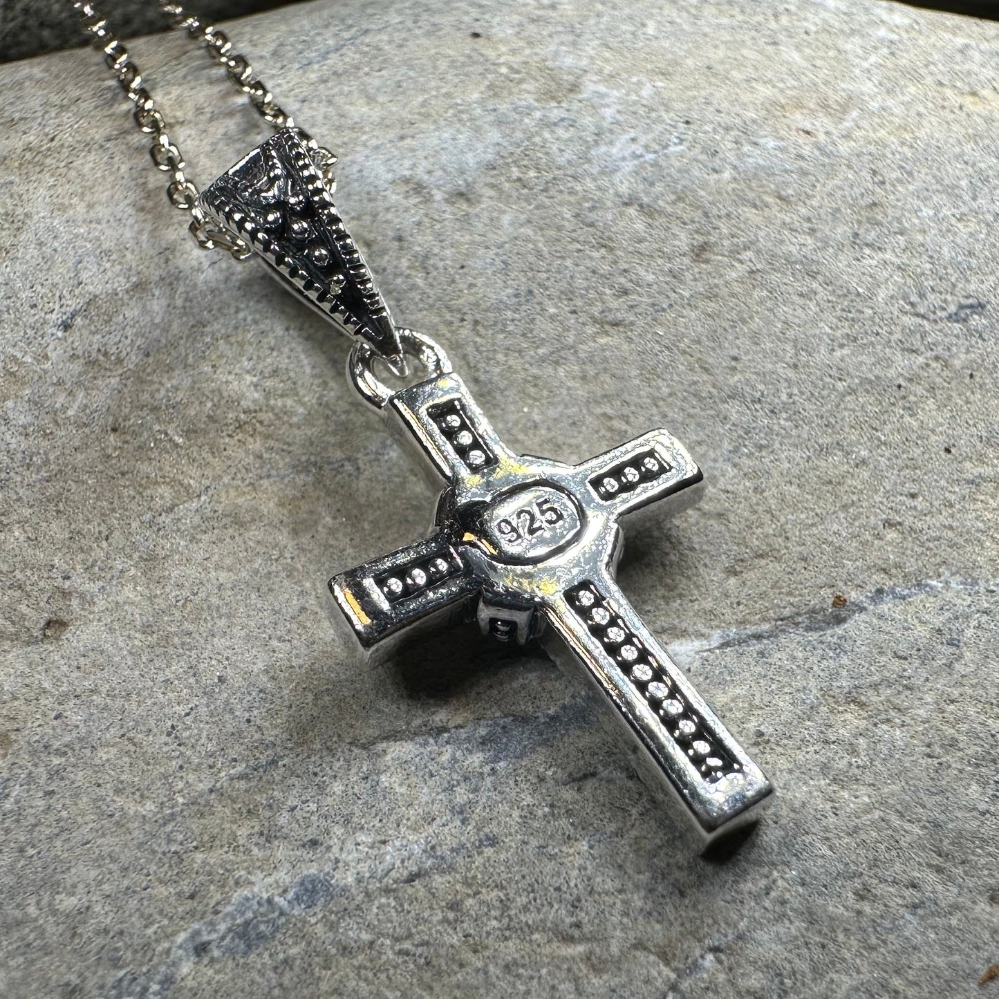 Petite Marcasite Cross Necklace