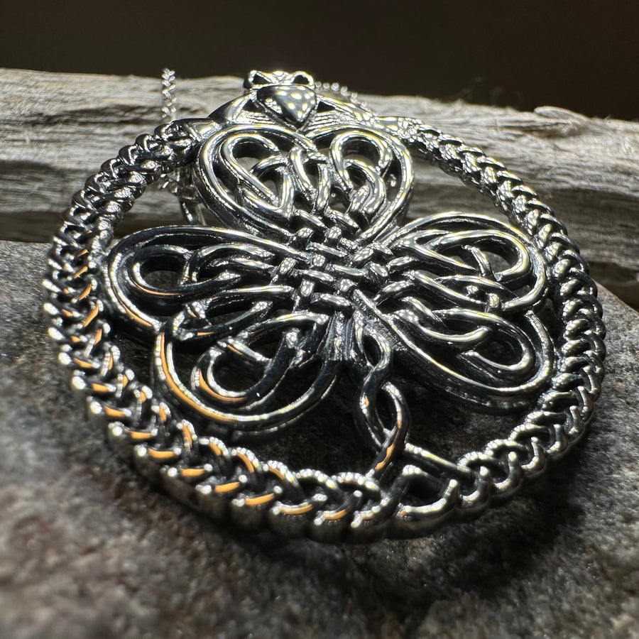 Sylvania Irish Shamrock Claddagh Necklace