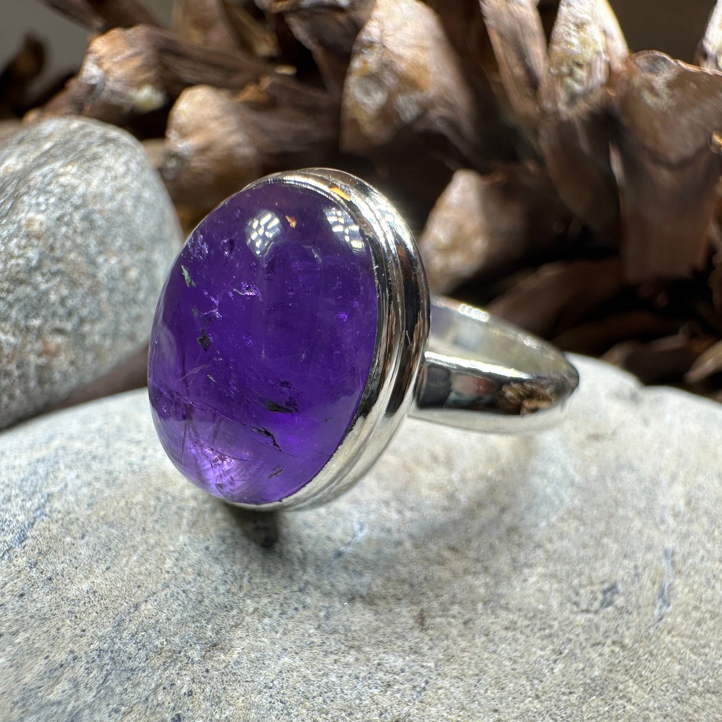 Dusky Dawn Amethyst Ring in Sterling Silver — view 7