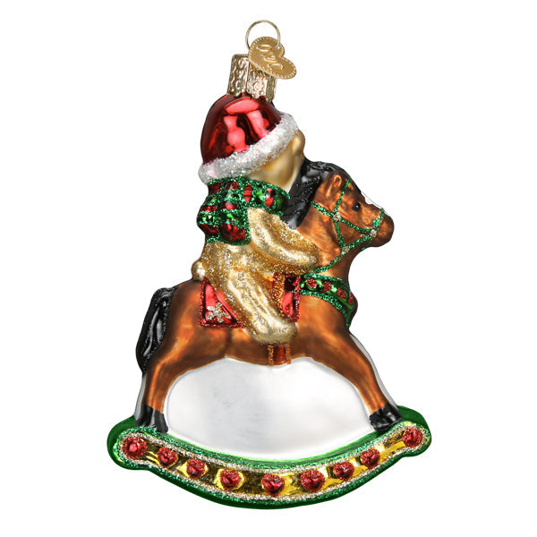 Rocking Horse Teddy Baby's First Christmas Ornament