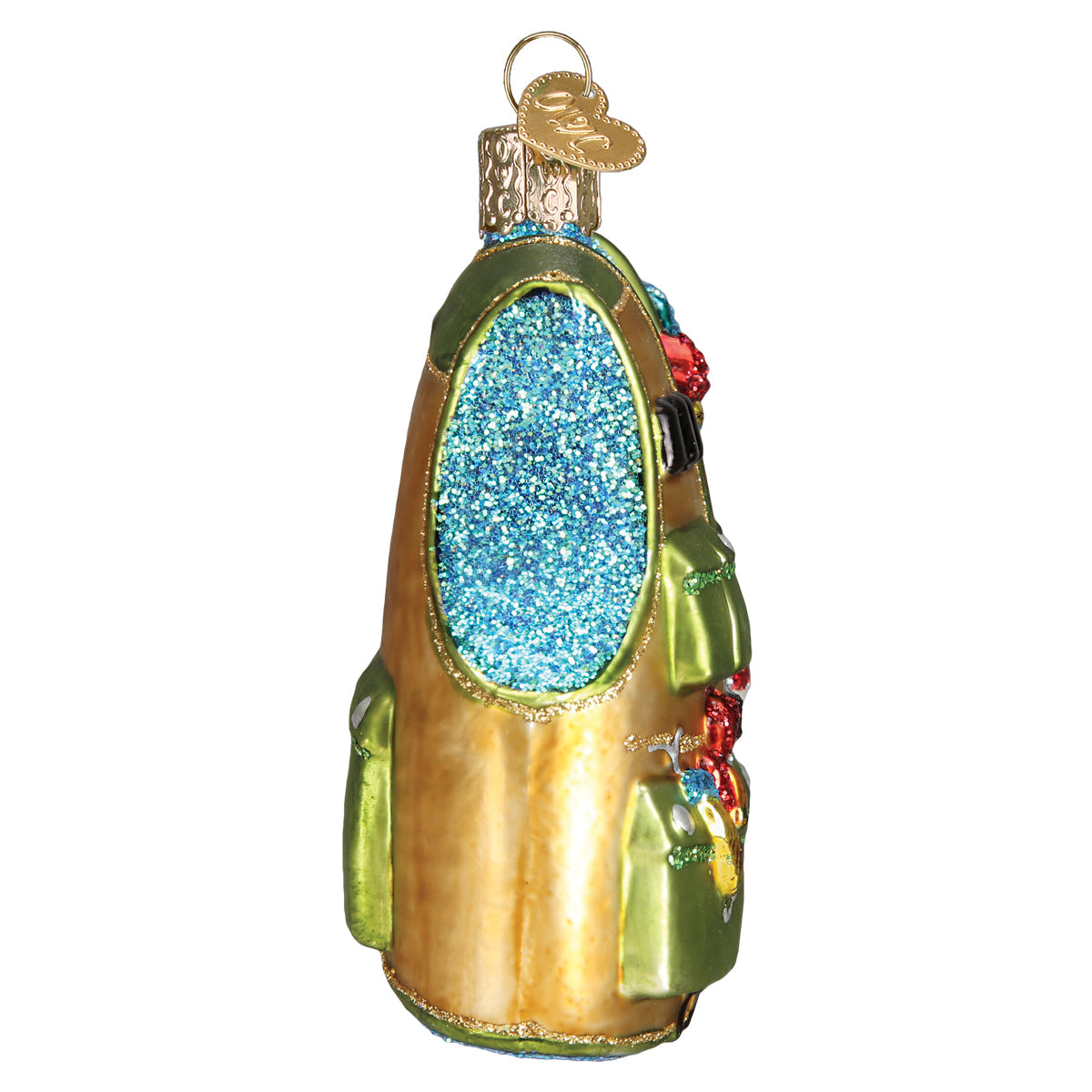 Fishing Vest Ornament - Handblown Glass