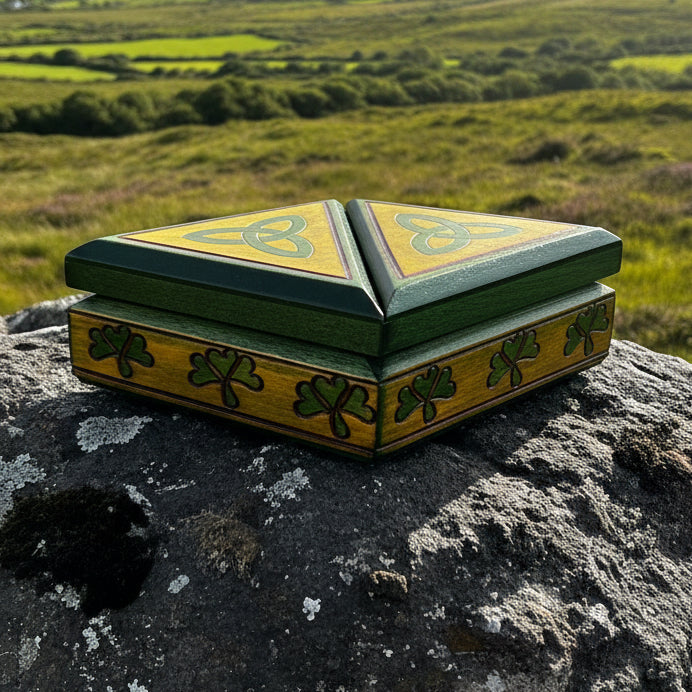 Celtic Double Trinity Knot Keepsake Box - Handmade Wooden Box