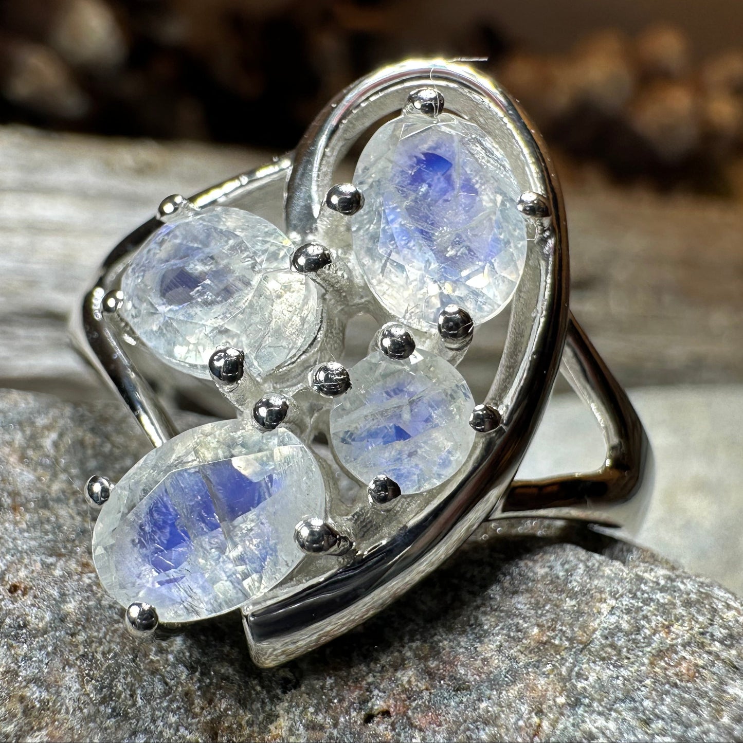 Talia Moonstone Ring in sterling silver