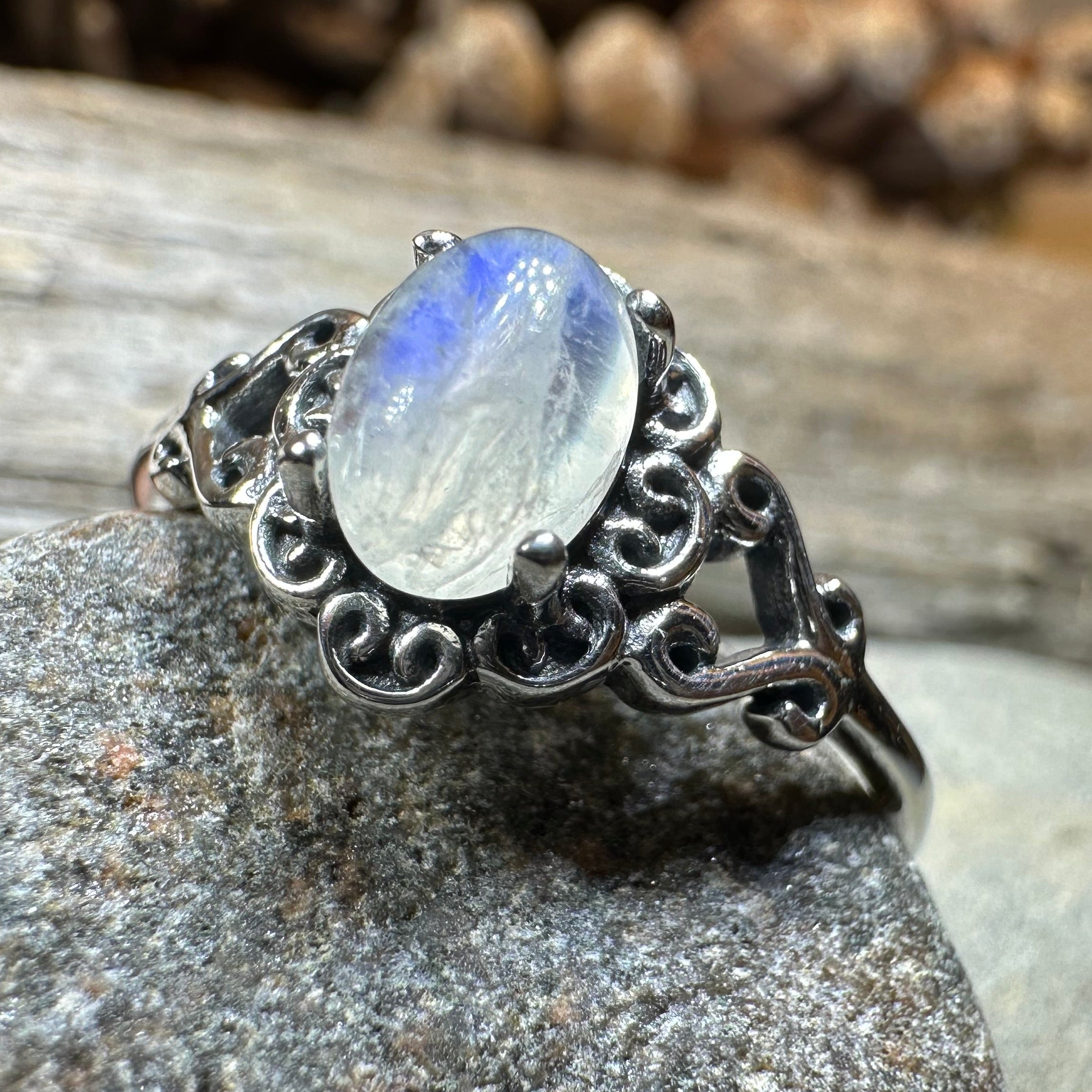 Dulciana Moonstone Ring – Celtic Crystal Design Jewelry