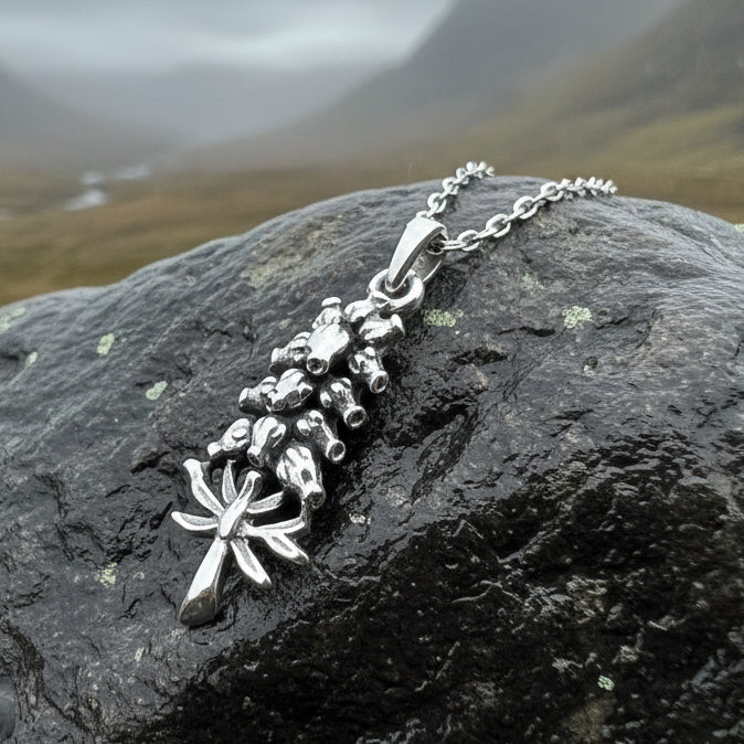 Highland Scottish Heather Necklace in Sterling Silver — view 10
