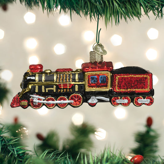 Old Fashioned Train Ornament - Handblown Glass