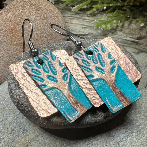 Load image into Gallery viewer, Forestmist Tree of Life Copper Earrings
