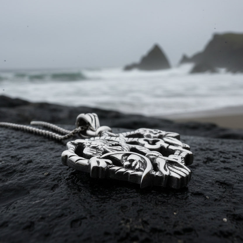 Heart Italian Cimaruta Pendant in Sterling Silver