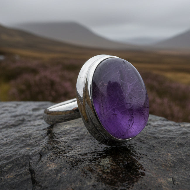 Dusky Dawn Amethyst Ring in Sterling Silver — view 3