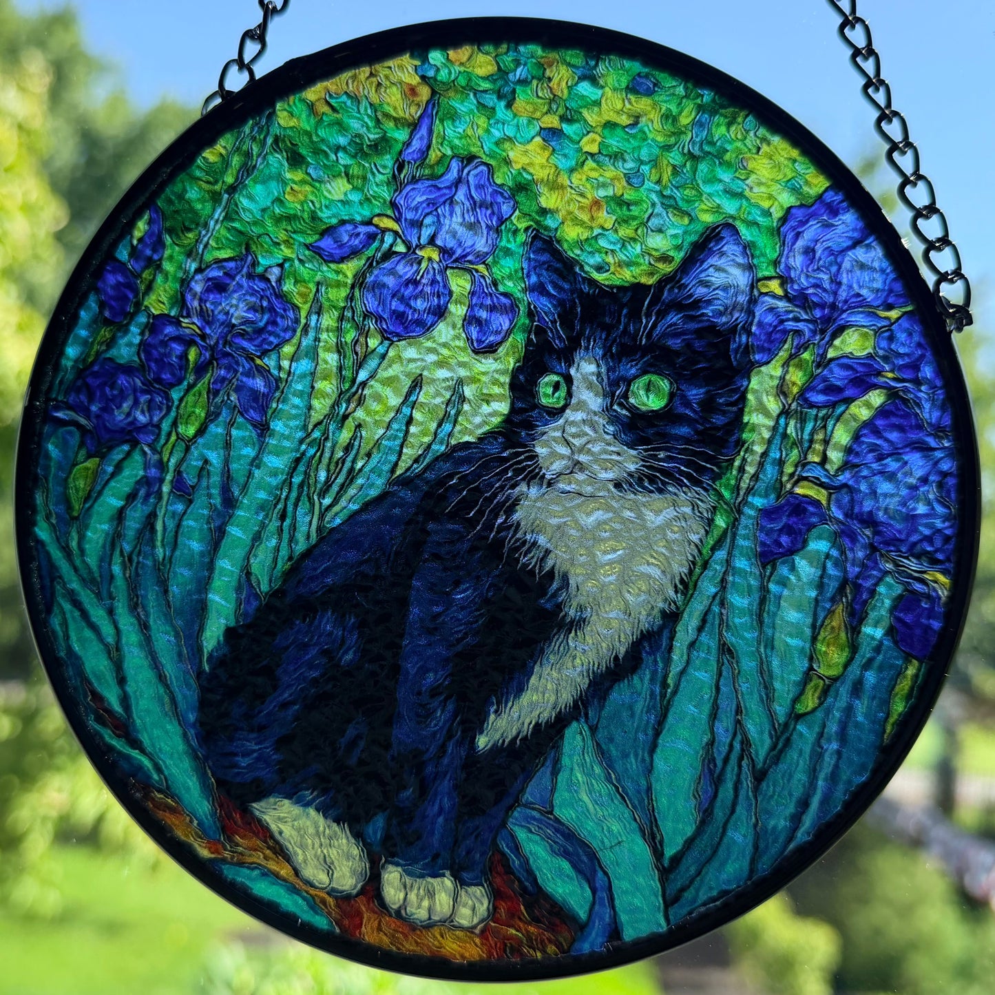Van Gogh Iris Cat Suncatcher