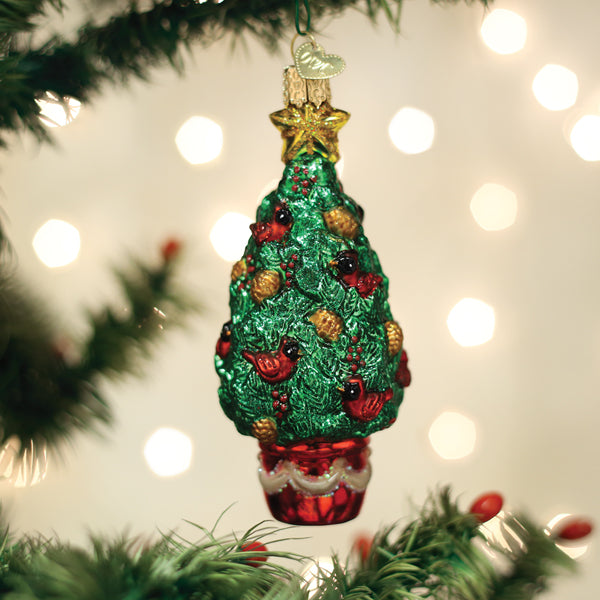 Cardinal Christmas Tree Ornament - Handblown Glass