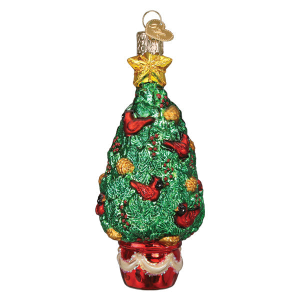 Cardinal Christmas Tree Ornament - Handblown Glass