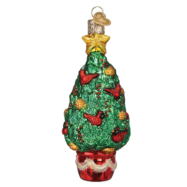Cardinal Christmas Tree Ornament - Handblown Glass