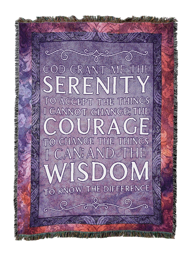 Soothing Serenity Prayer Cotton Blanket - Handmade in North Carolina