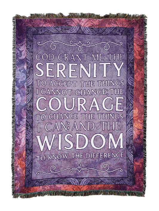 Soothing Serenity Prayer Cotton Blanket - Handmade in North Carolina