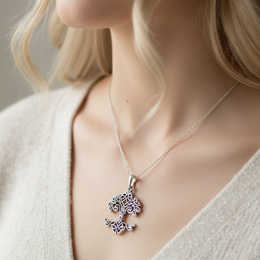 Persephone Celtic Tree of Life Necklace in Sterling Silver