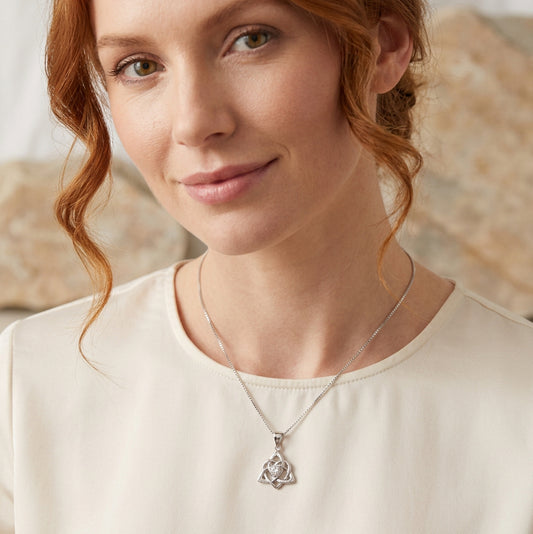 Trinity Love Knot Necklace in Sterling Silver