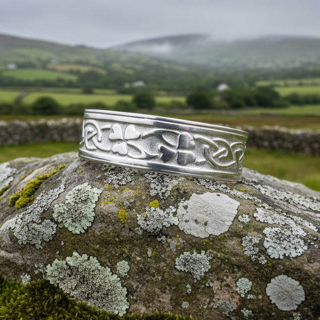 Irish Shamrock Cuff Bracelet — view 11