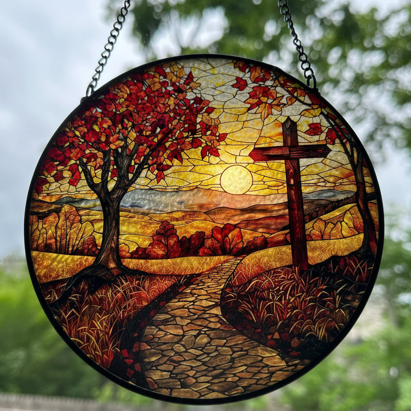 Autumn Cross Suncatcher