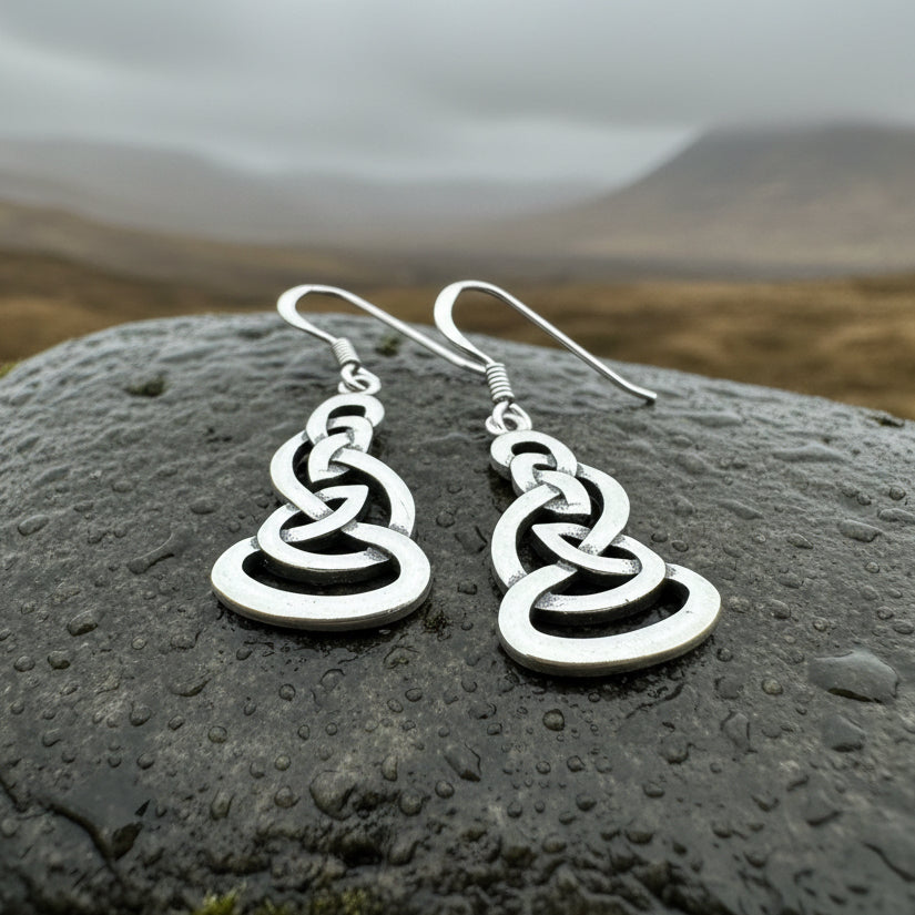 Fey Celtic Knot Earrings in Sterling Silver
