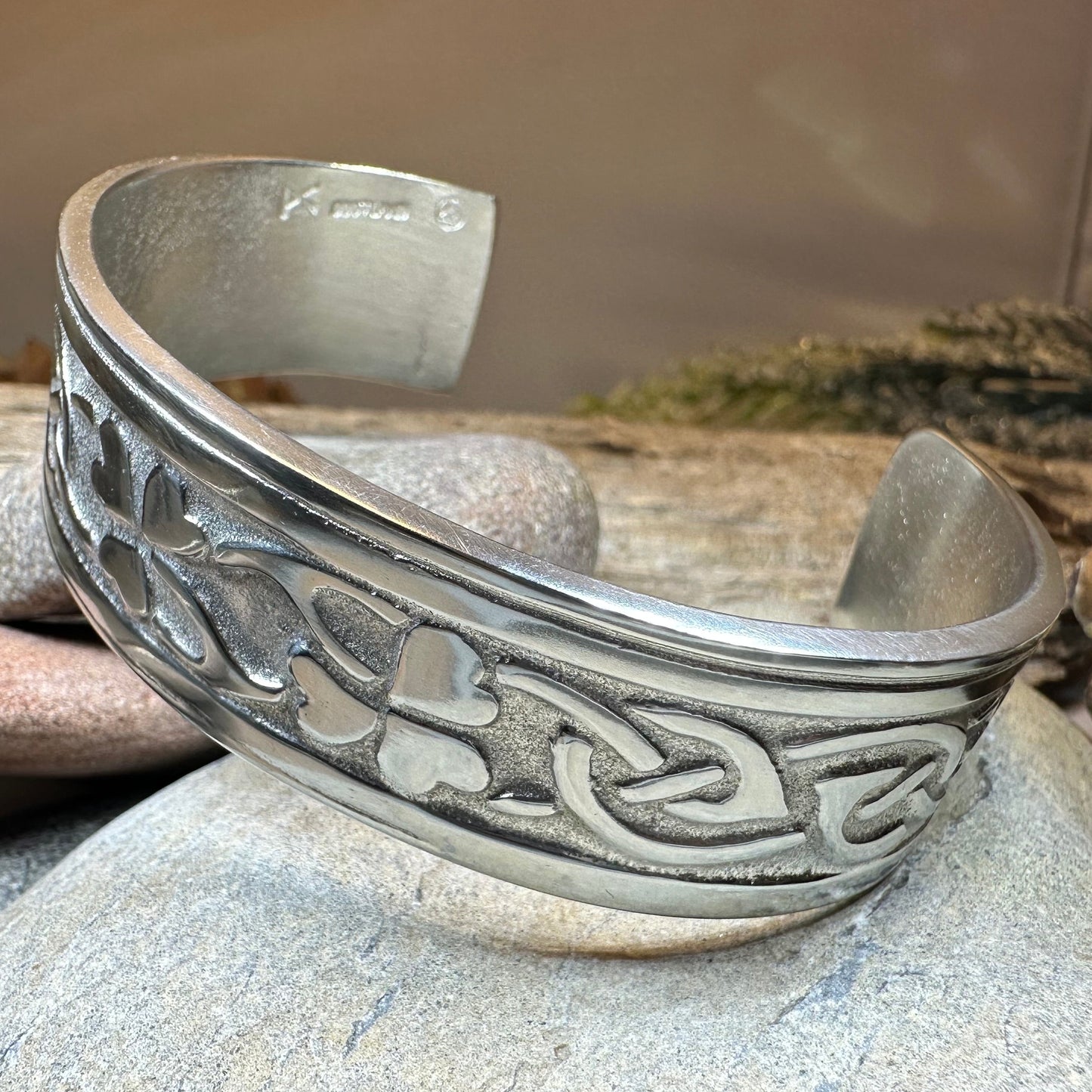Irish Shamrock Cuff Bracelet — view 8