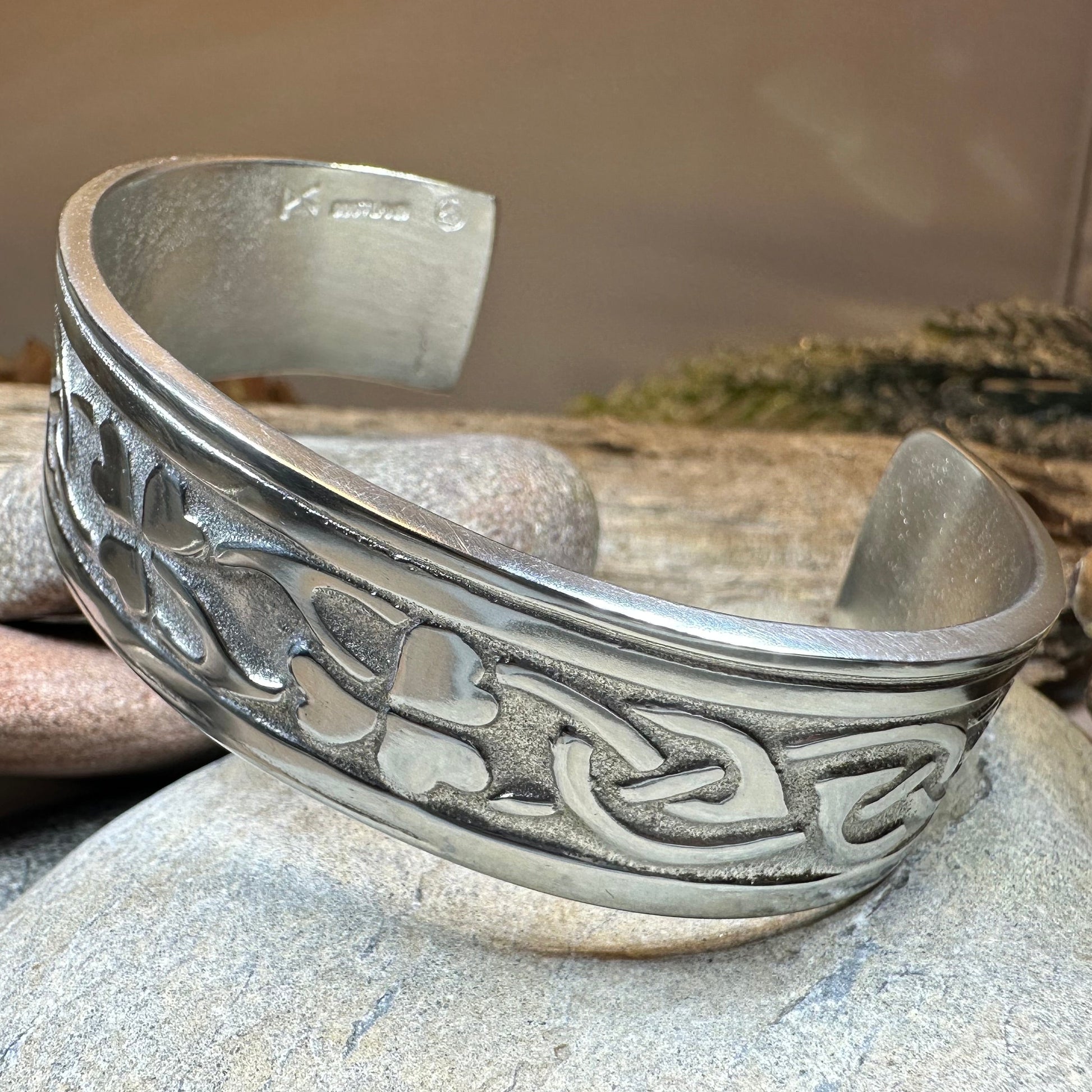 Irish Shamrock Cuff Bracelet — view 8