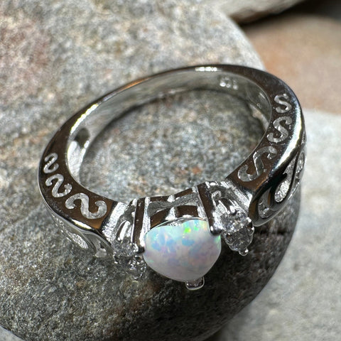 Load image into Gallery viewer, Sweetheart Opal Ring in Sterling Silver
