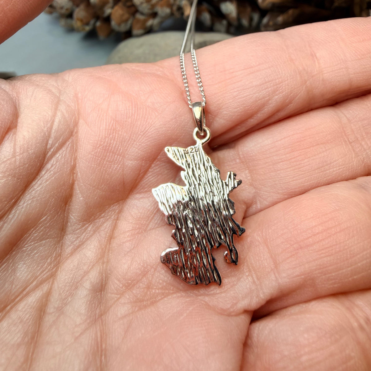 Scottish Blue Scotland Map Necklace - Handmade in Scotland
