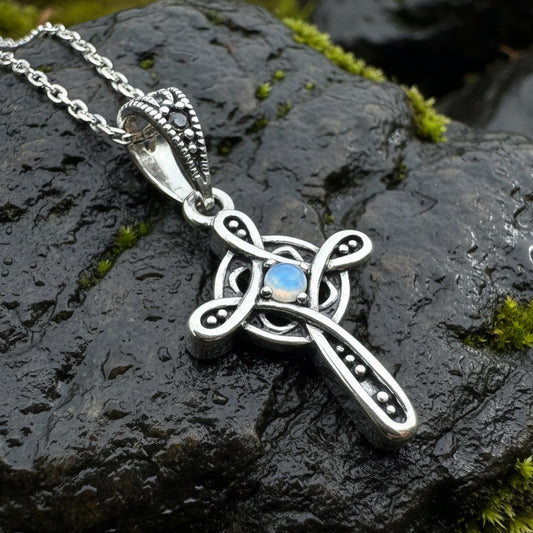 Isabeau Marcasite Cross Necklace in Sterling Silver