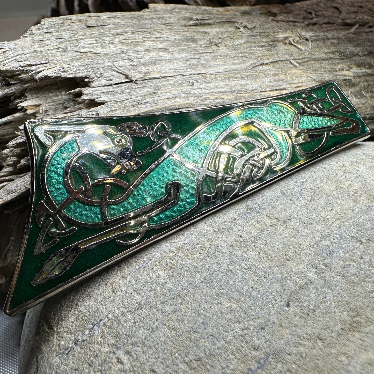 Long Celtic Dragon Brooch — view 5