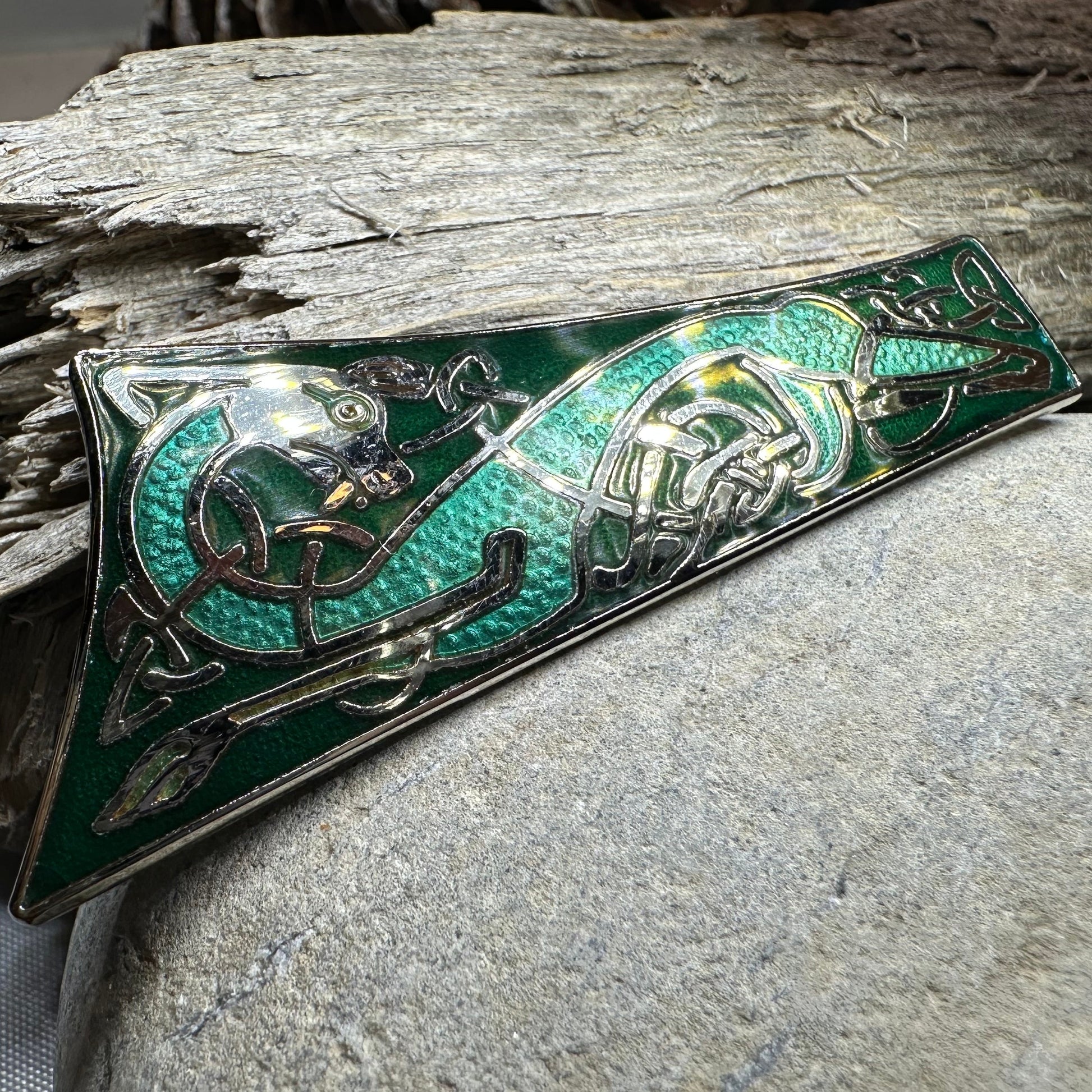 Long Celtic Dragon Brooch — view 5