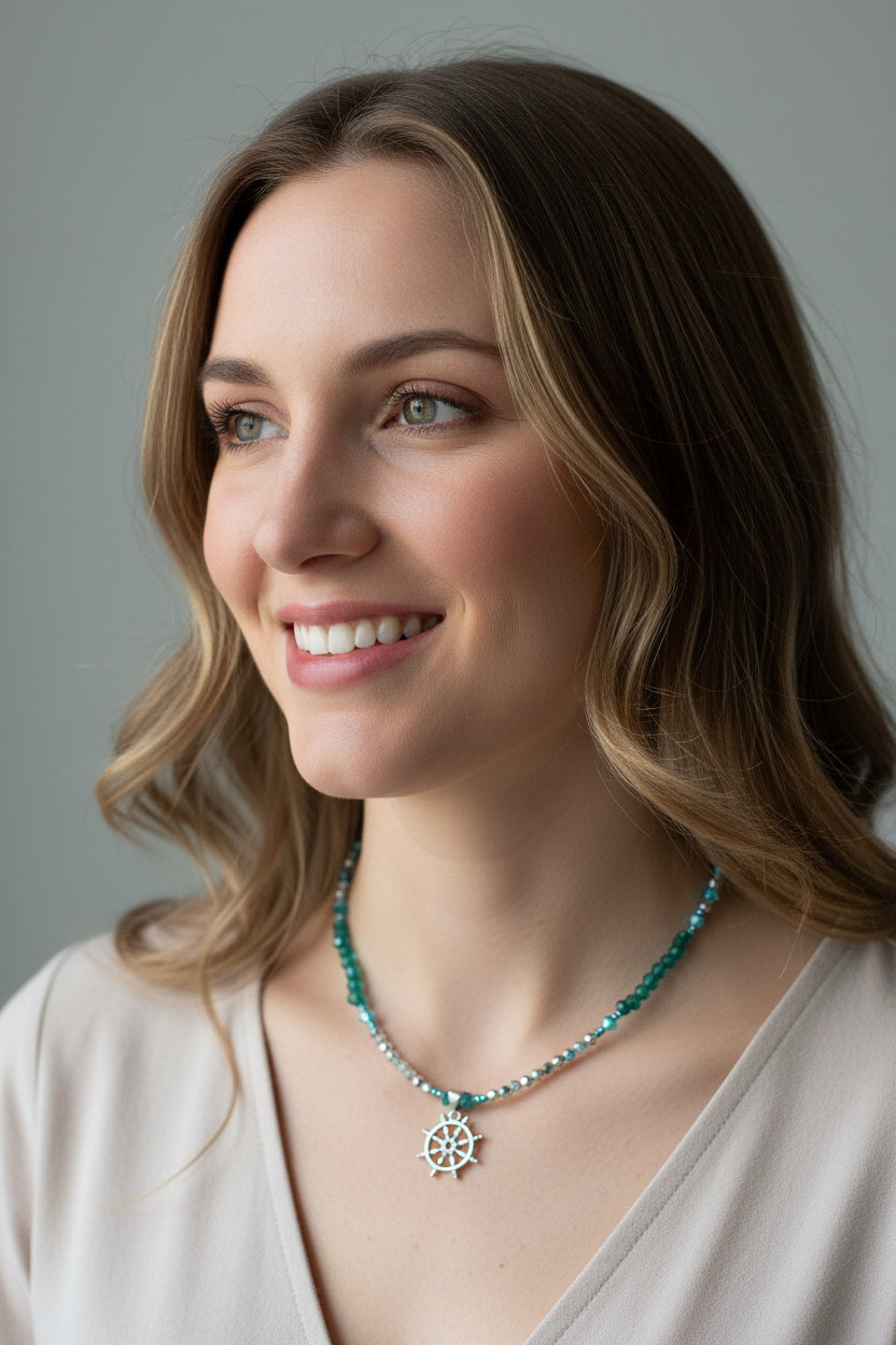 Calm Seas Ship's Wheel Necklace