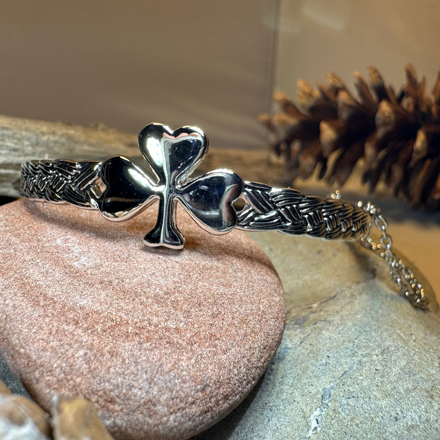 Irish Shamrock Bangle Bracelet