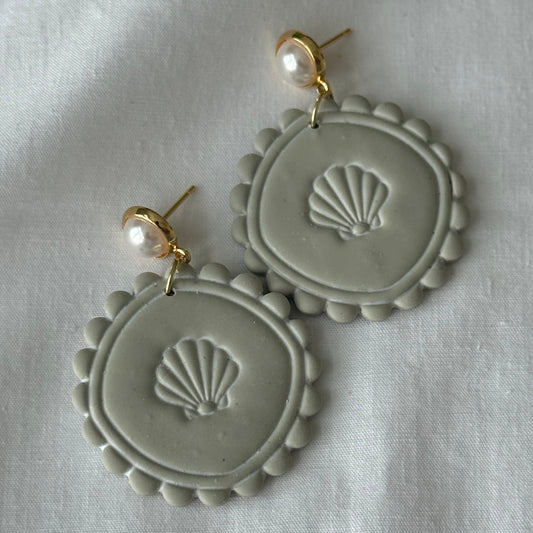 Shelby Sage Shell Dangle Earrings for Women