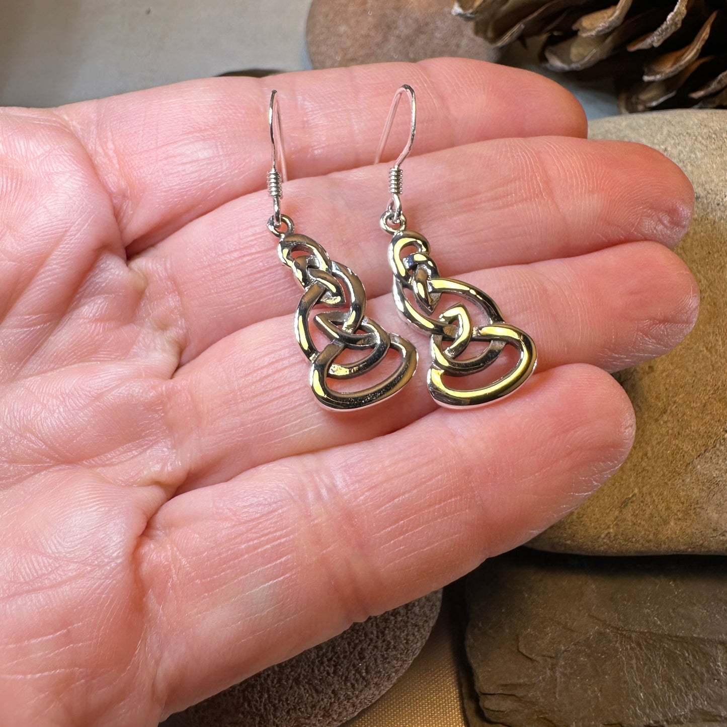Fey Celtic Knot Earrings in Sterling Silver