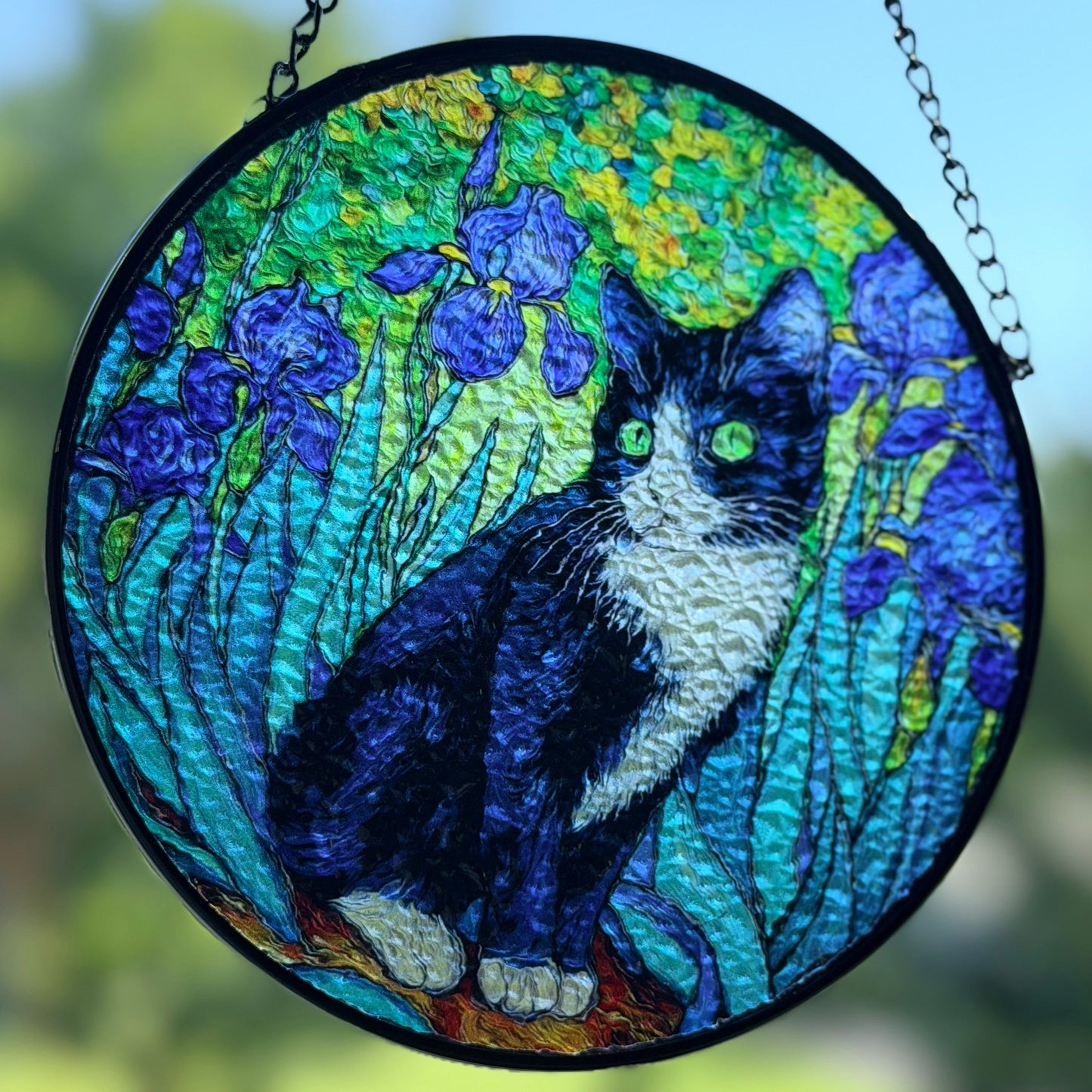 Van Gogh Iris Cat Suncatcher