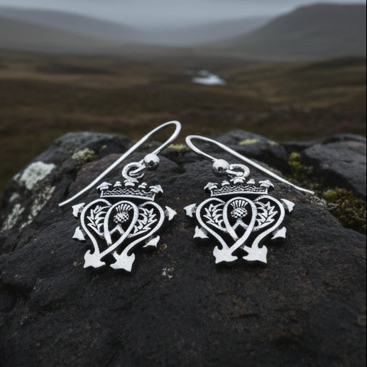 Elegance Scottish Luckenbooth Earrings in Sterling Silver