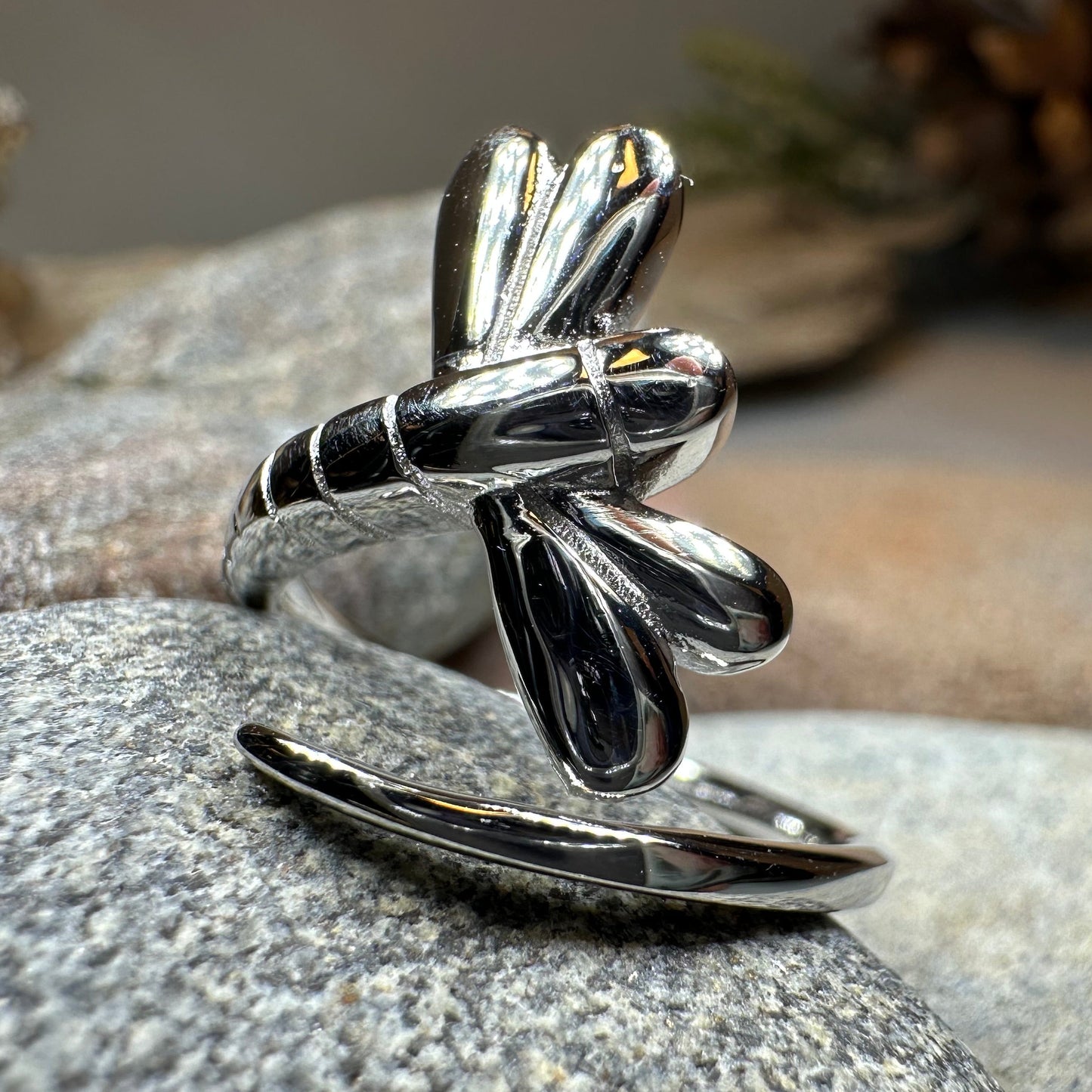 Dragonfly Wrap Ring in Sterling Silver — view 5