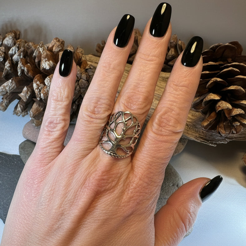 Áedh Celtic Tree of Life Ring in Sterling Silver — view 7